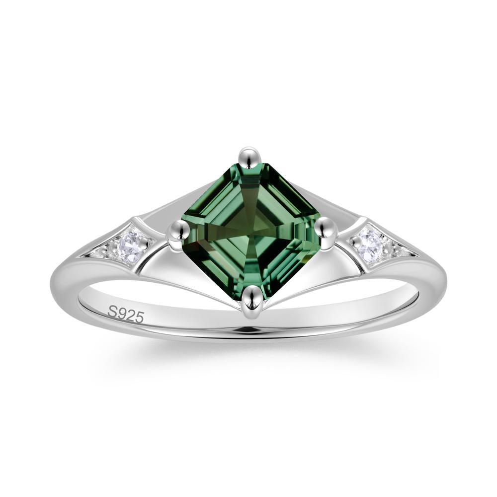 Asscher Cut London Blue Topaz Ring for Women - LUO Jewelry #gemstone_Green Sapphire