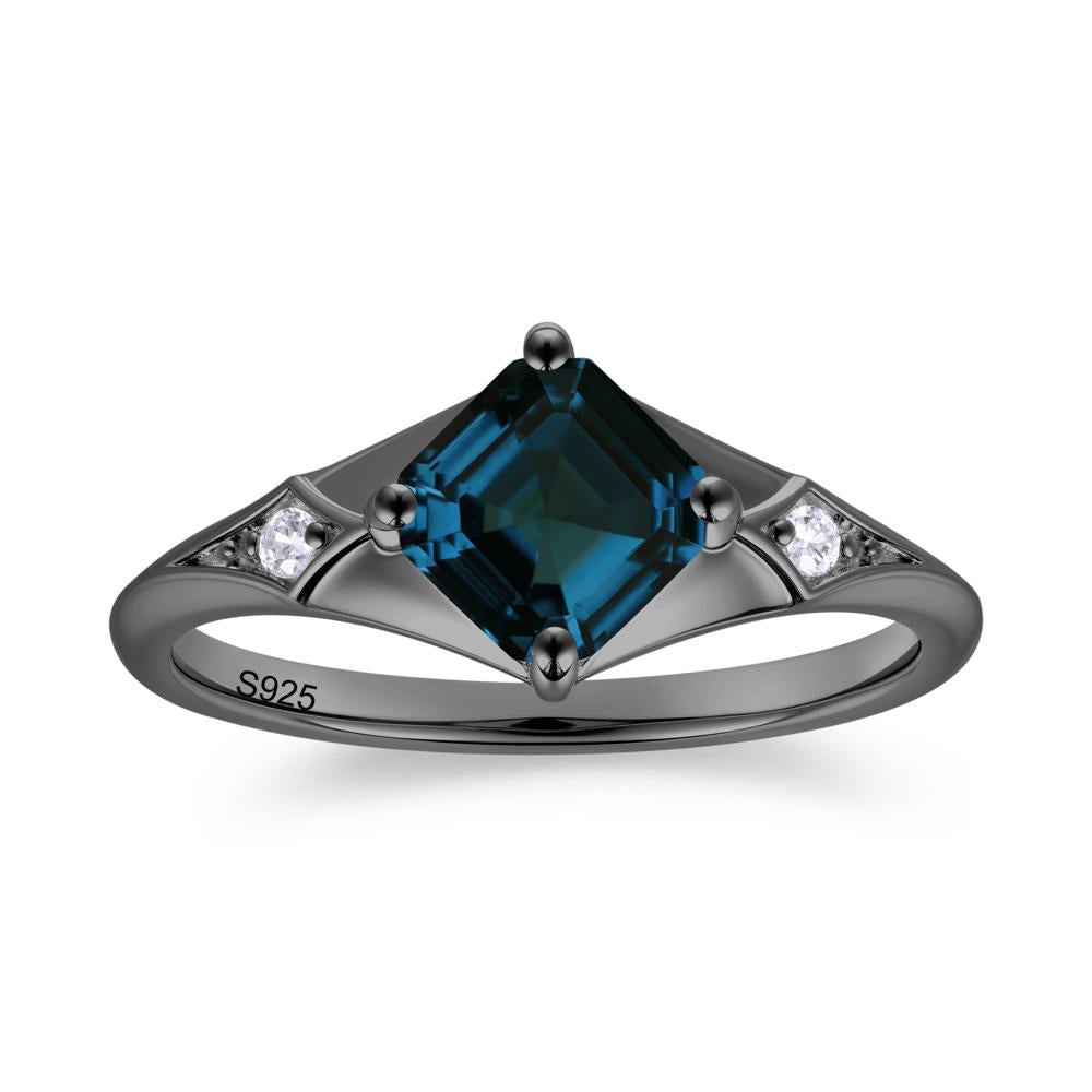 Asscher Cut London Blue Topaz Ring for Women - LUO Jewelry #gemstone_London Blue Topaz