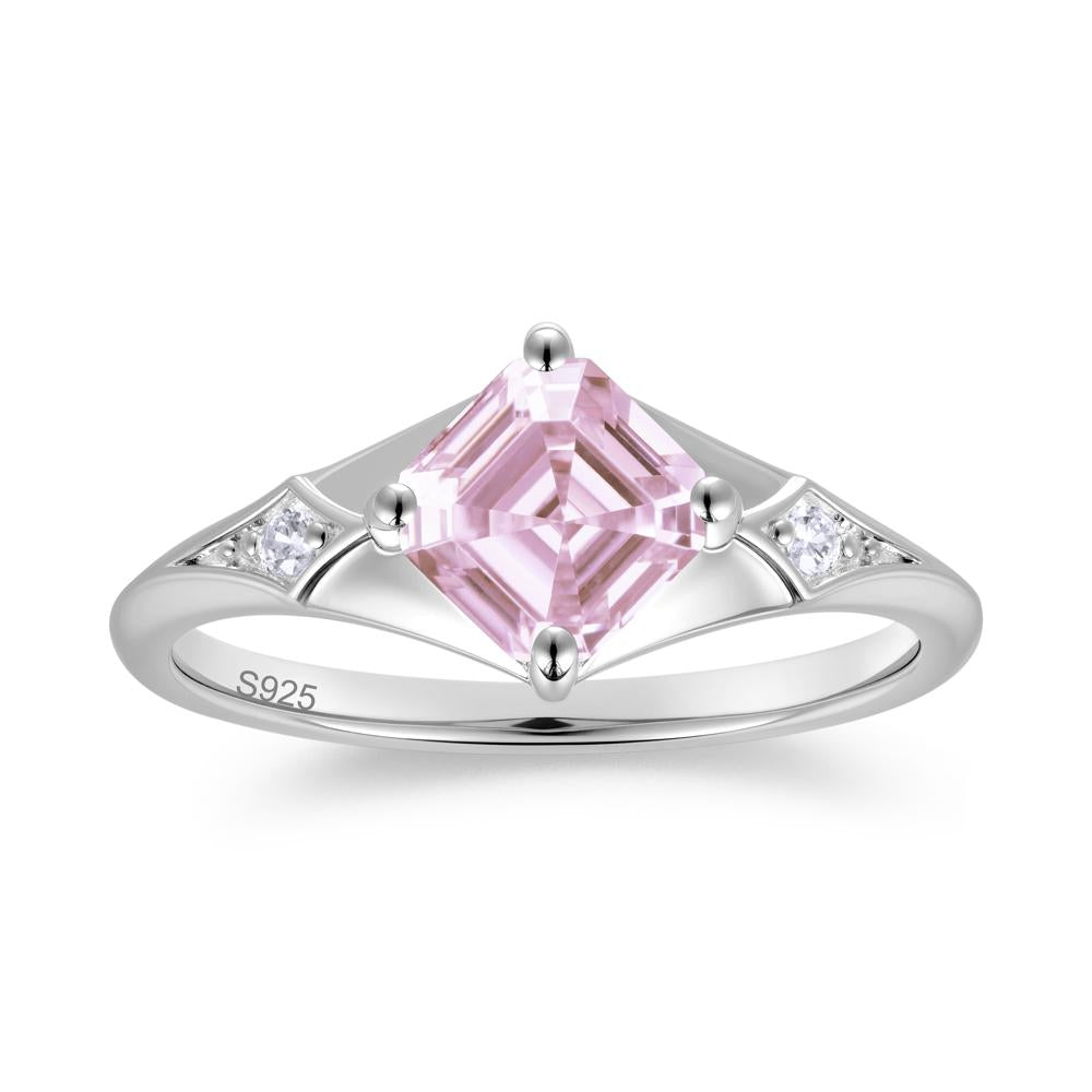 Asscher Cut London Blue Topaz Ring for Women - LUO Jewelry #gemstone_Pink Cubic Zirconia