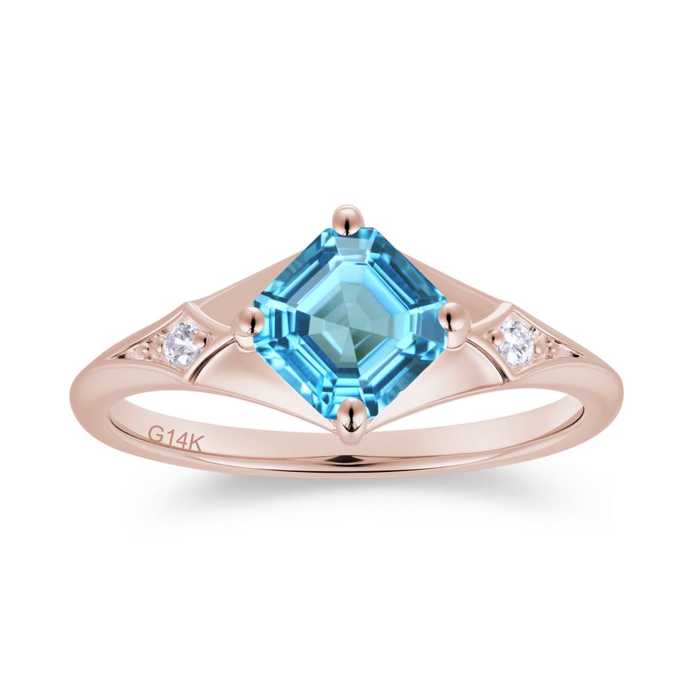 Asscher Cut London Blue Topaz Ring for Women - LUO Jewelry #gemstone_Swiss Blue Topaz
