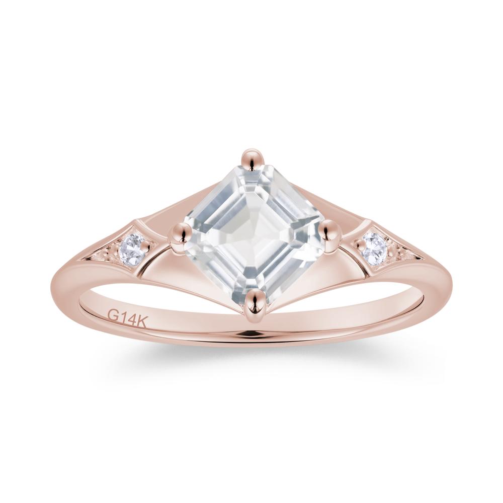 Asscher Cut London Blue Topaz Ring for Women - LUO Jewelry #gemstone_White Topaz