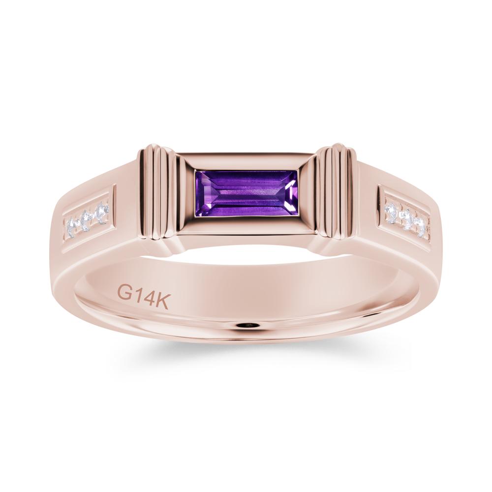 East West Alexandrite Mens Wide Band Ring - LUO Jewelry #gemstone_Amethyst