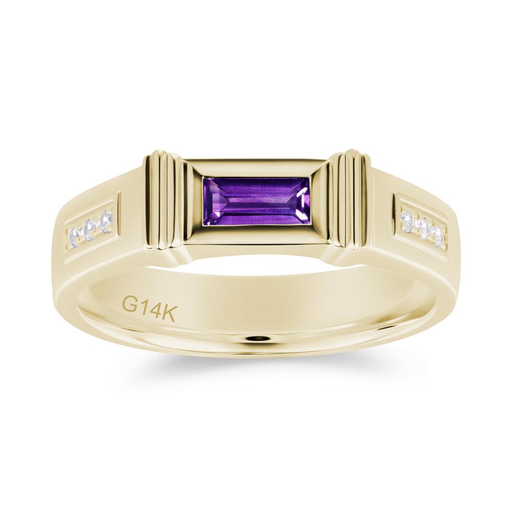 East West Alexandrite Mens Wide Band Ring - LUO Jewelry #gemstone_Amethyst