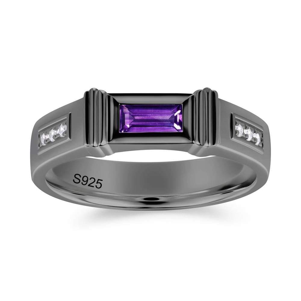 East West Alexandrite Mens Wide Band Ring - LUO Jewelry #gemstone_Amethyst