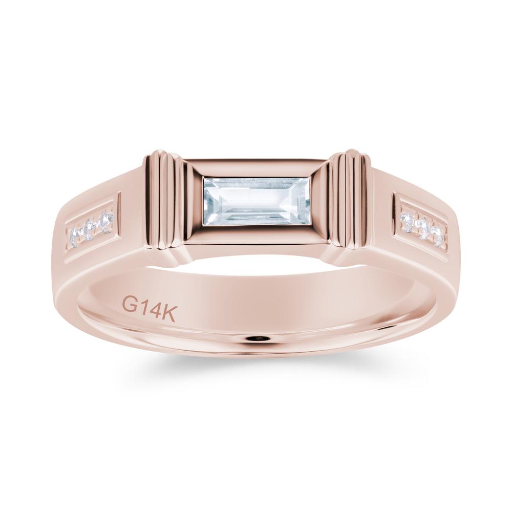 East West Alexandrite Mens Wide Band Ring - LUO Jewelry #gemstone_Aquamarine