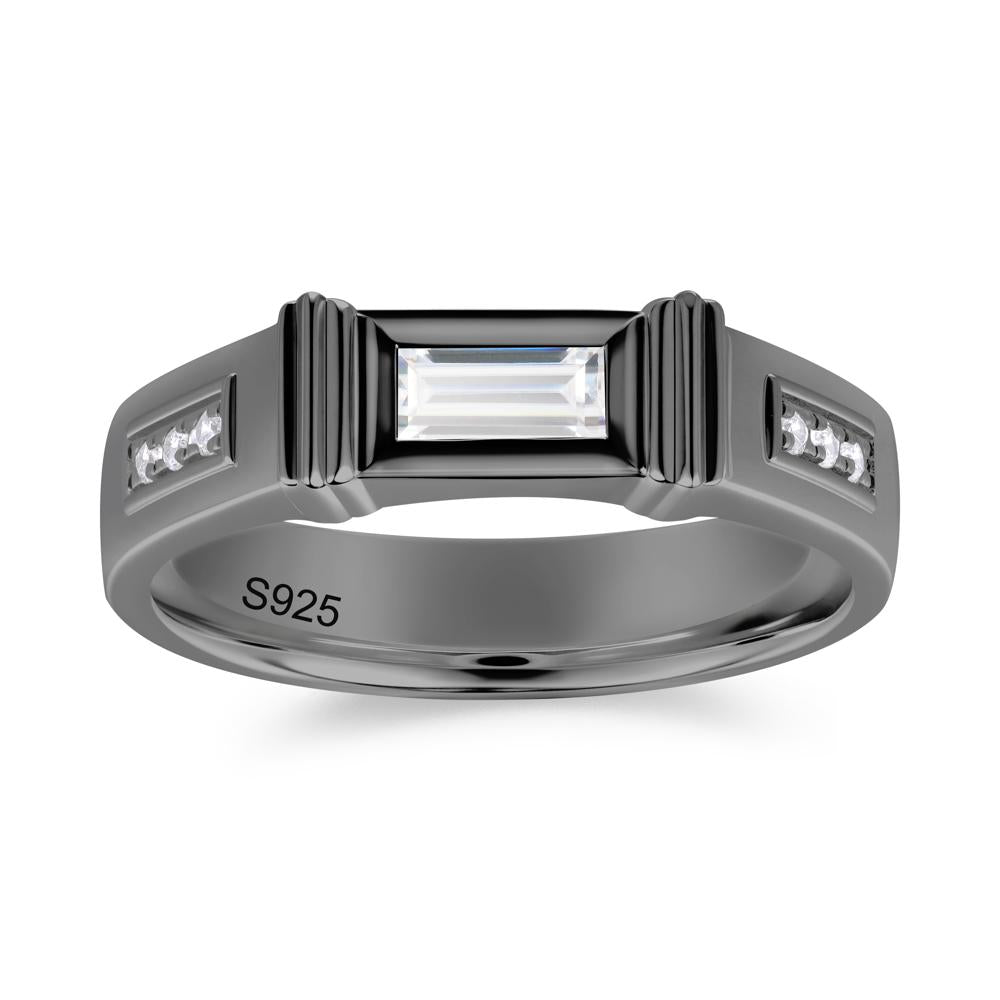 East West Alexandrite Mens Wide Band Ring - LUO Jewelry #gemstone_Cubic Zirconia