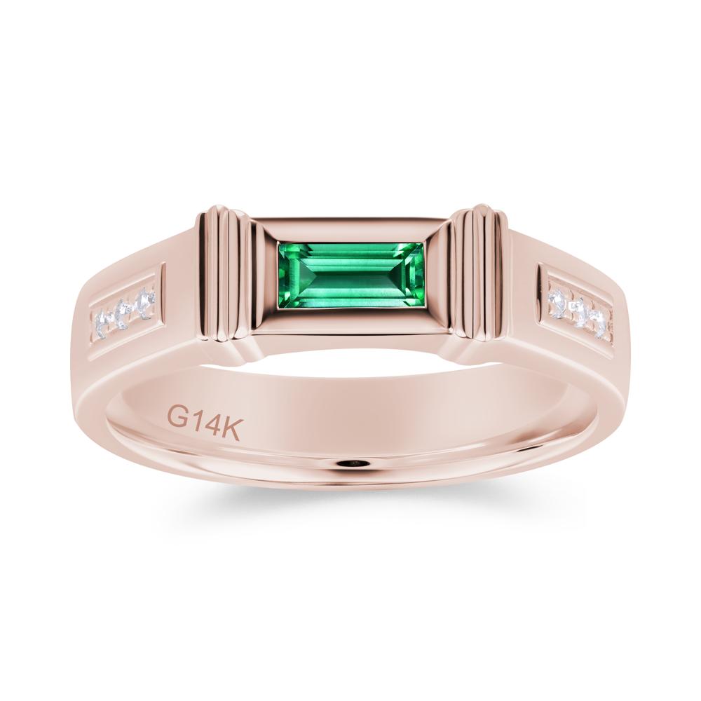 East West Alexandrite Mens Wide Band Ring - LUO Jewelry #gemstone_Emerald