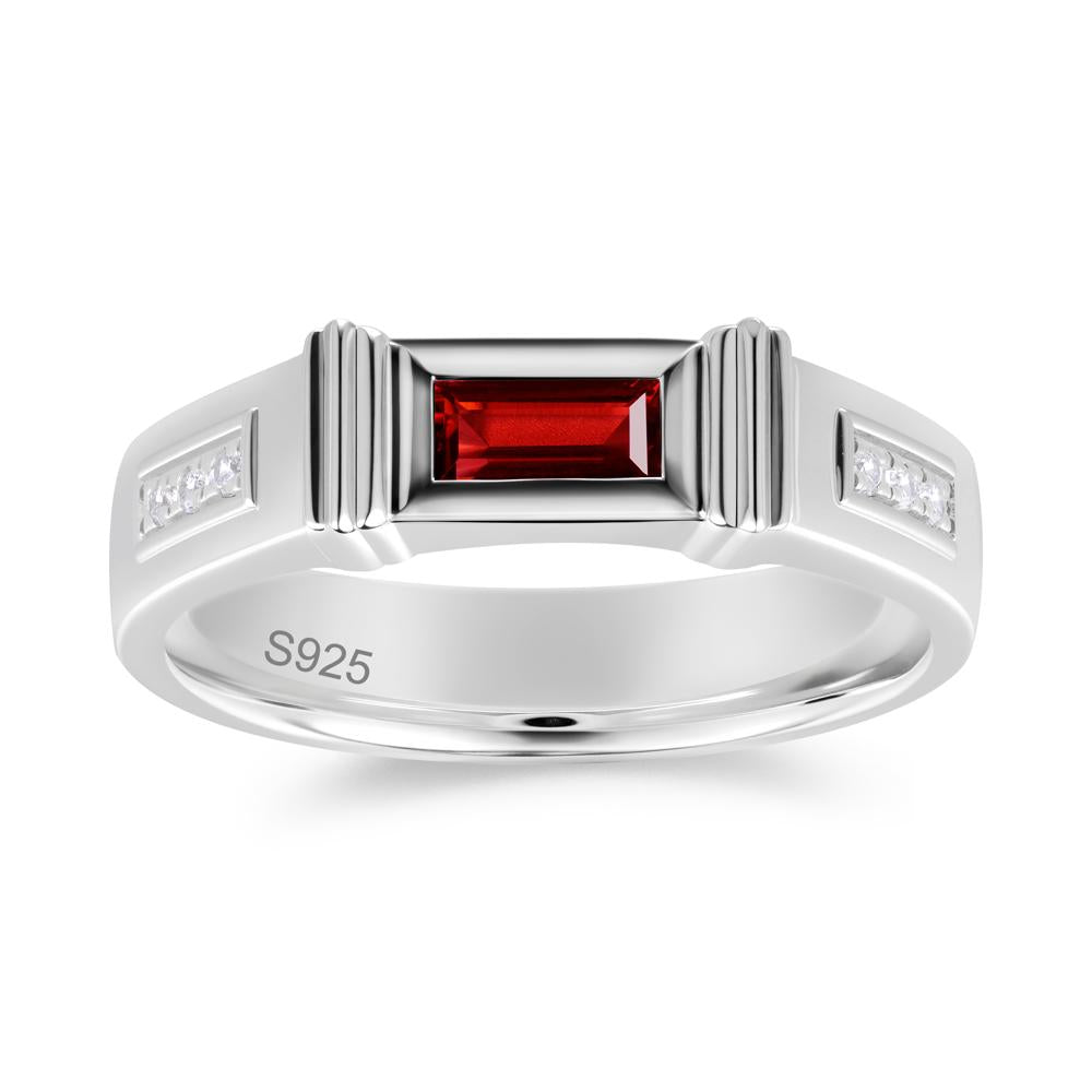 East West Alexandrite Mens Wide Band Ring - LUO Jewelry #gemstone_Garnet