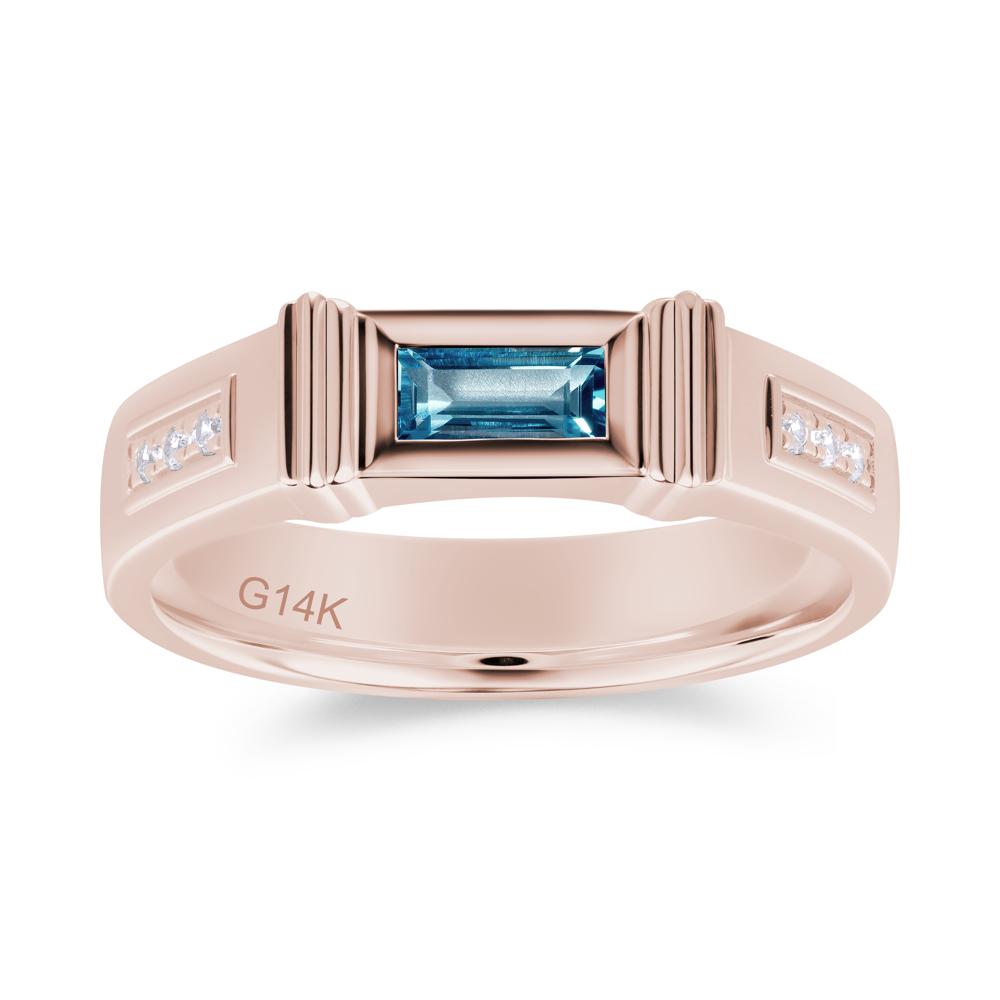 East West Alexandrite Mens Wide Band Ring - LUO Jewelry #gemstone_London Blue Topaz