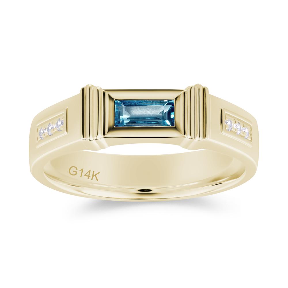 East West Alexandrite Mens Wide Band Ring - LUO Jewelry #gemstone_London Blue Topaz