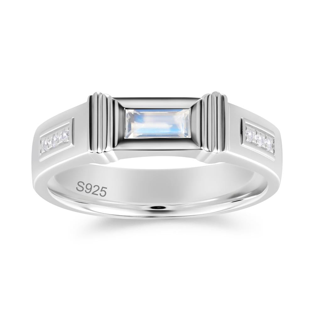 East West Alexandrite Mens Wide Band Ring - LUO Jewelry #gemstone_Moonstone