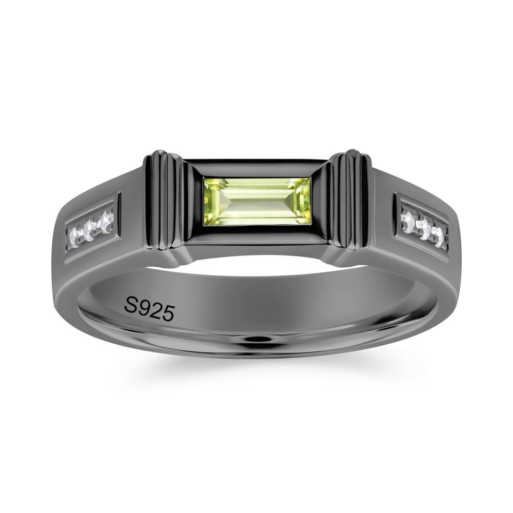 East West Alexandrite Mens Wide Band Ring - LUO Jewelry #gemstone_Peridot