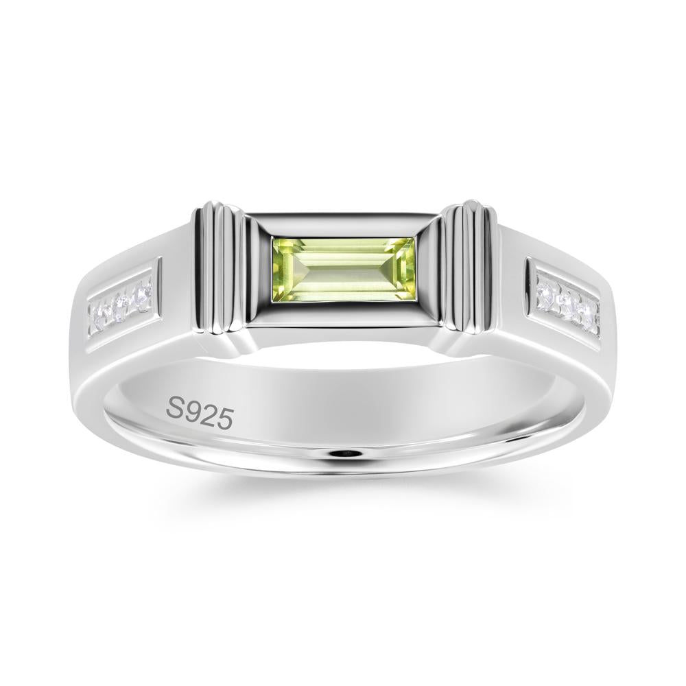 East West Alexandrite Mens Wide Band Ring - LUO Jewelry #gemstone_Peridot