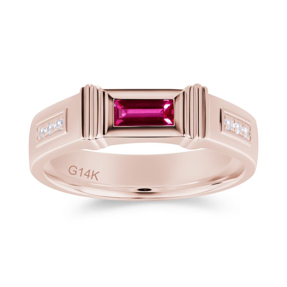 East West Alexandrite Mens Wide Band Ring - LUO Jewelry #gemstone_Ruby