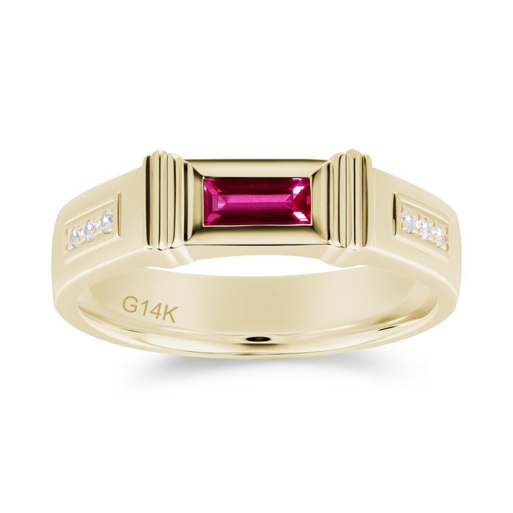East West Alexandrite Mens Wide Band Ring - LUO Jewelry #gemstone_Ruby