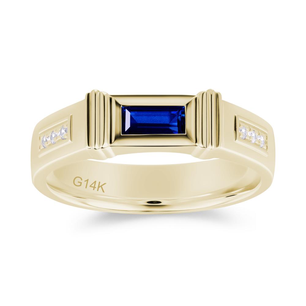 East West Alexandrite Mens Wide Band Ring - LUO Jewelry #gemstone_Sapphire