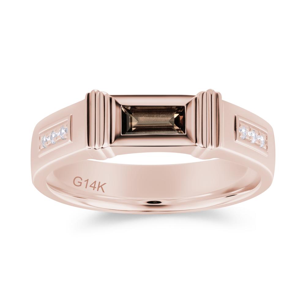 East West Alexandrite Mens Wide Band Ring - LUO Jewelry #gemstone_Smoky Quartz