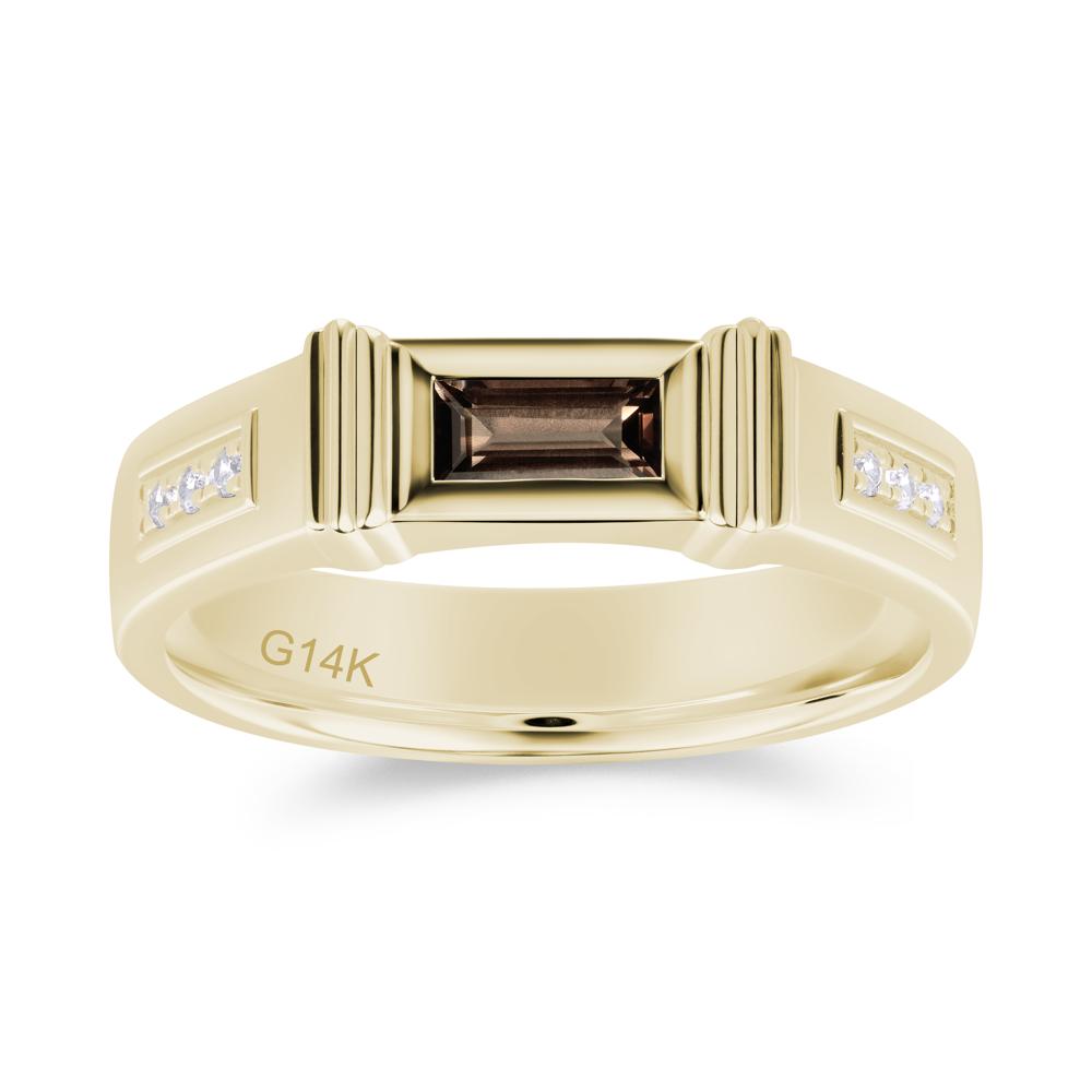East West Alexandrite Mens Wide Band Ring - LUO Jewelry #gemstone_Smoky Quartz