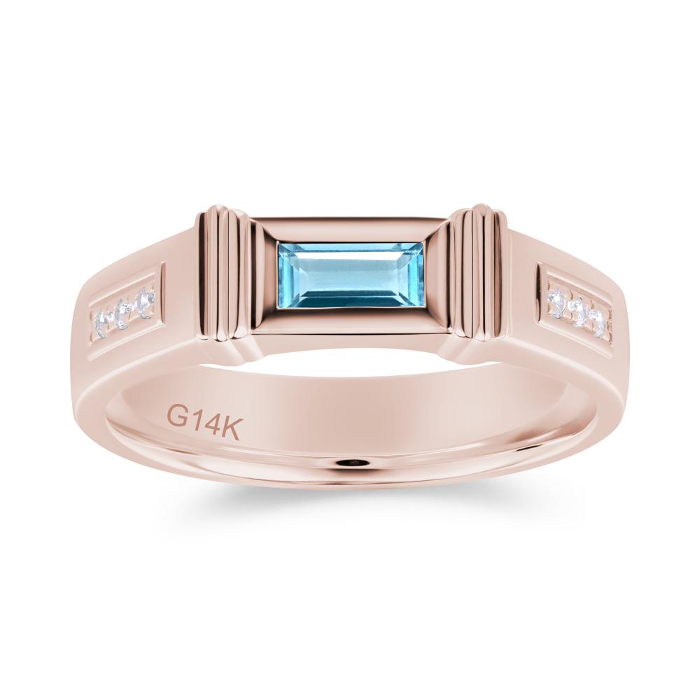 East West Alexandrite Mens Wide Band Ring - LUO Jewelry #gemstone_Swiss Blue Topaz