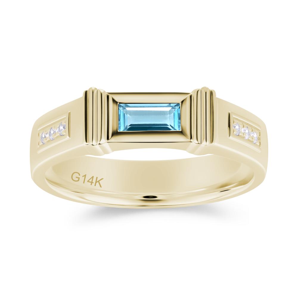 East West Alexandrite Mens Wide Band Ring - LUO Jewelry #gemstone_Swiss Blue Topaz