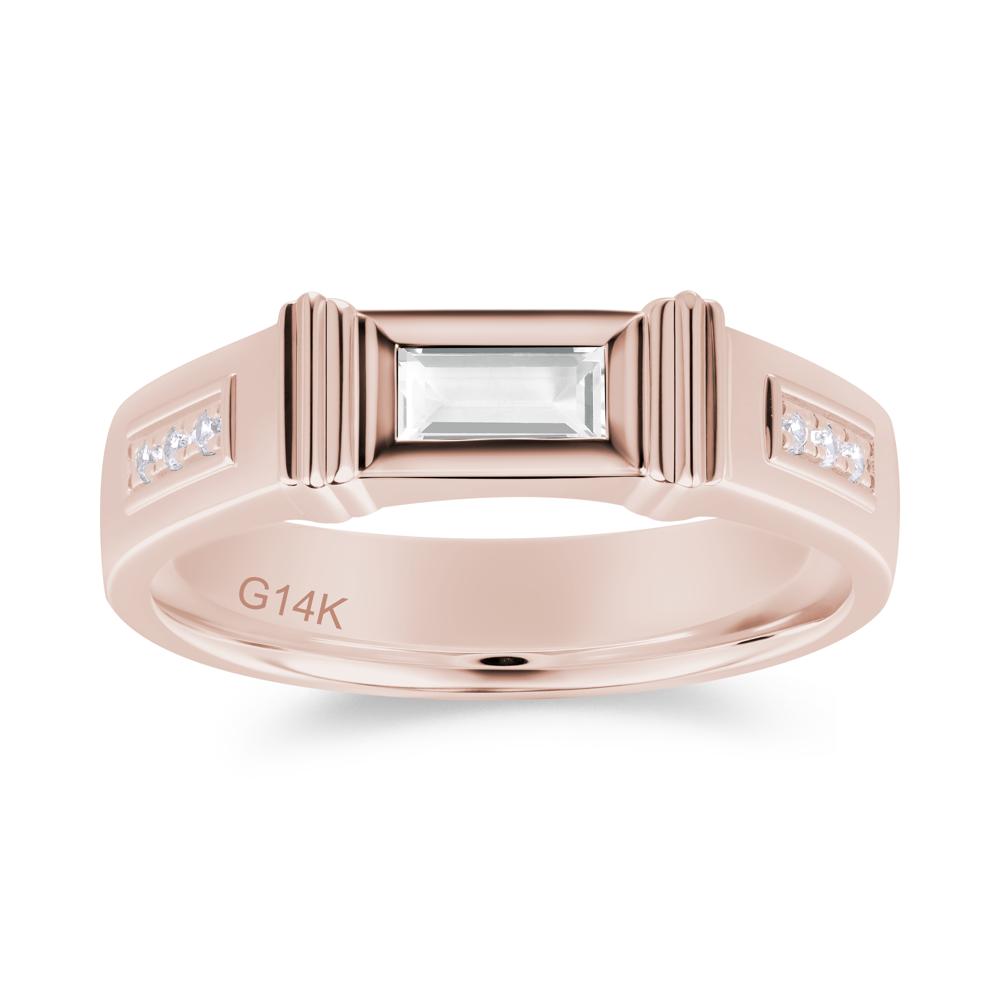 East West Alexandrite Mens Wide Band Ring - LUO Jewelry #gemstone_White Topaz
