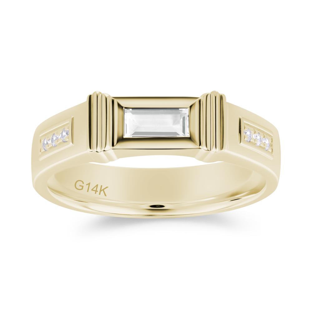 East West Alexandrite Mens Wide Band Ring - LUO Jewelry #gemstone_White Topaz