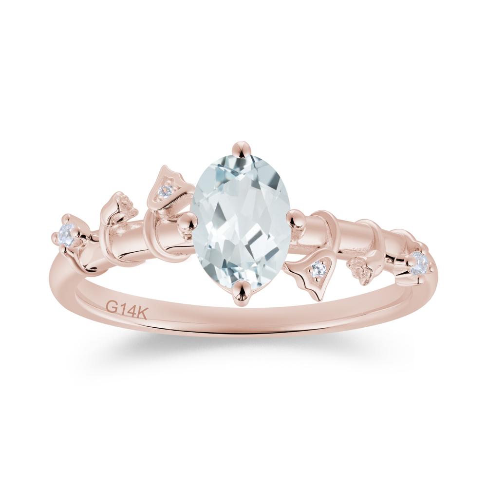 Oval Cut Amethyst Flower Engagement Ring - LUO Jewelry #gemstone_Aquamarine