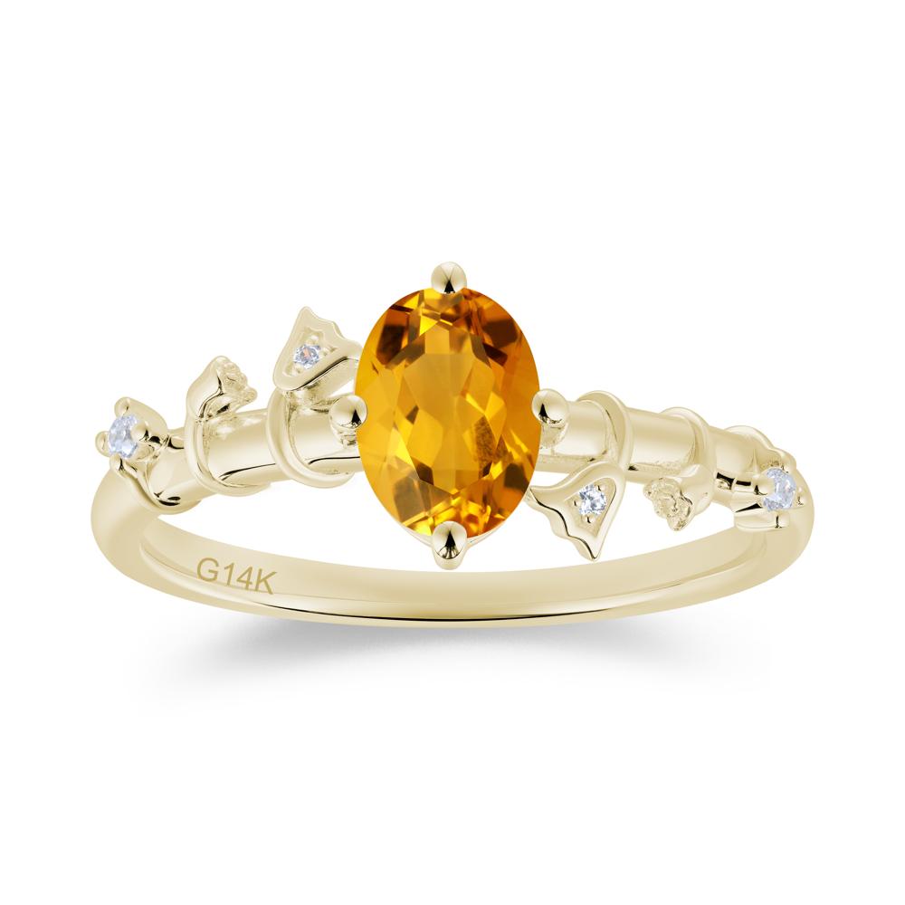 Oval Cut Amethyst Flower Engagement Ring - LUO Jewelry #gemstone_Citrine