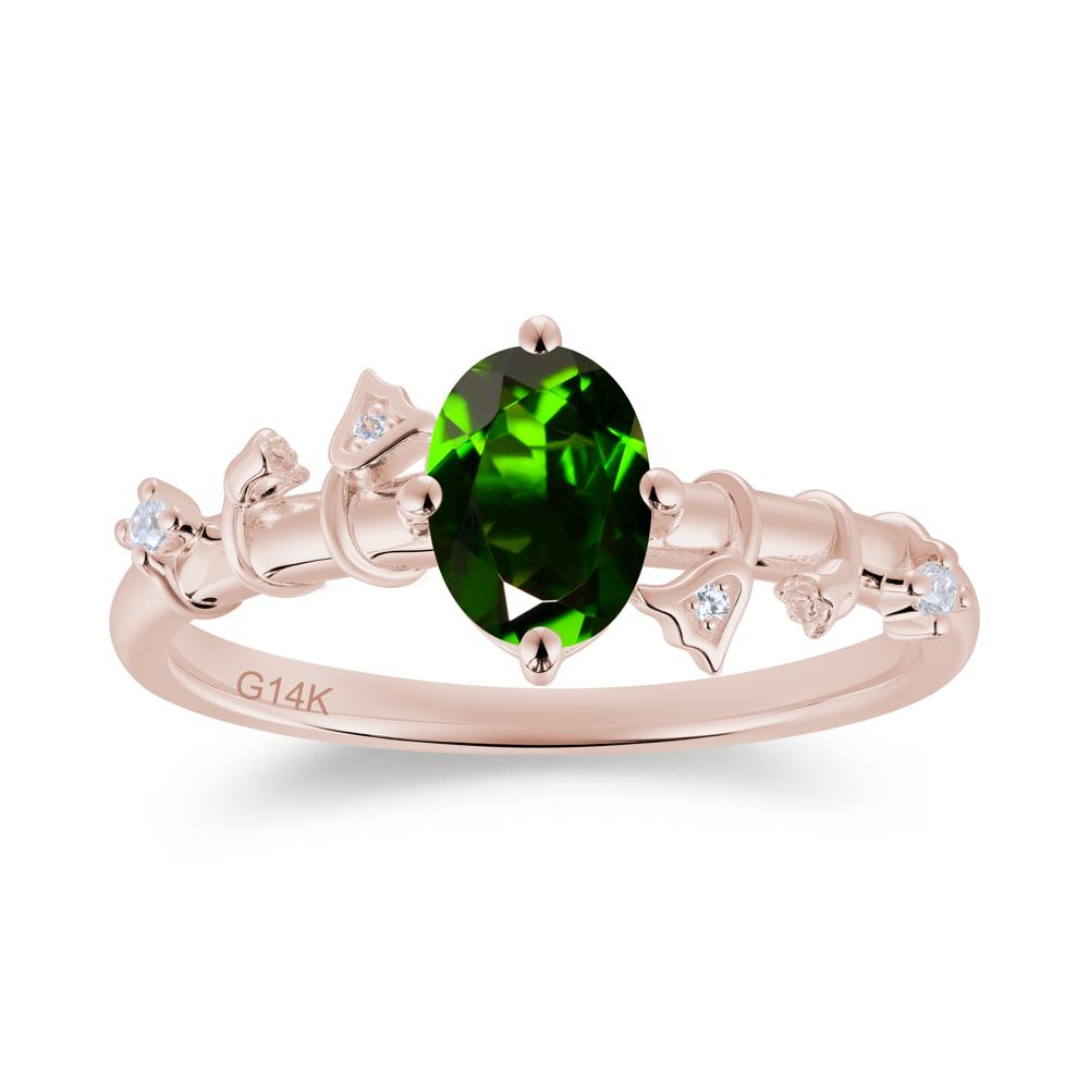 Oval Cut Amethyst Flower Engagement Ring - LUO Jewelry #gemstone_Diopside