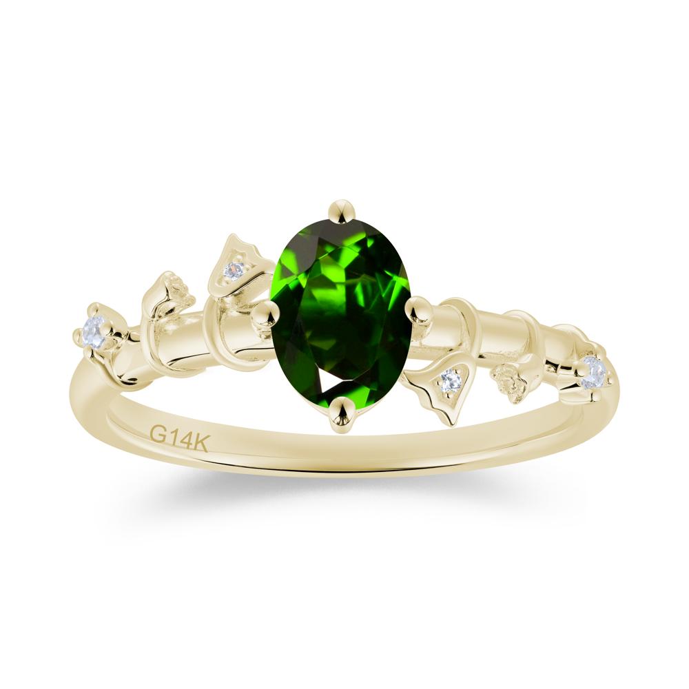 Oval Cut Amethyst Flower Engagement Ring - LUO Jewelry #gemstone_Diopside