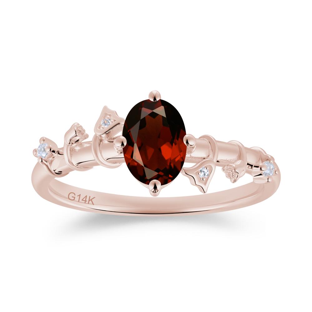 Oval Cut Amethyst Flower Engagement Ring - LUO Jewelry #gemstone_Garnet