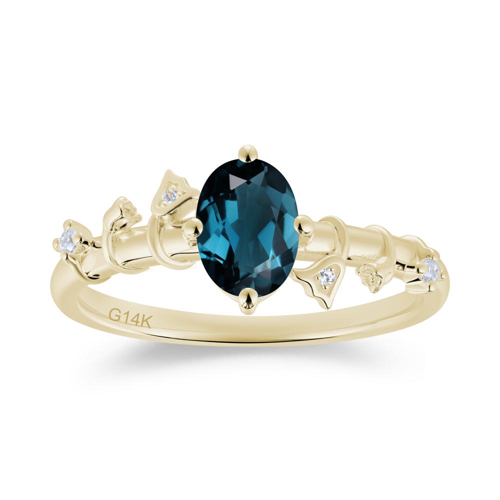 Oval Cut Amethyst Flower Engagement Ring - LUO Jewelry #gemstone_London Blue Topaz