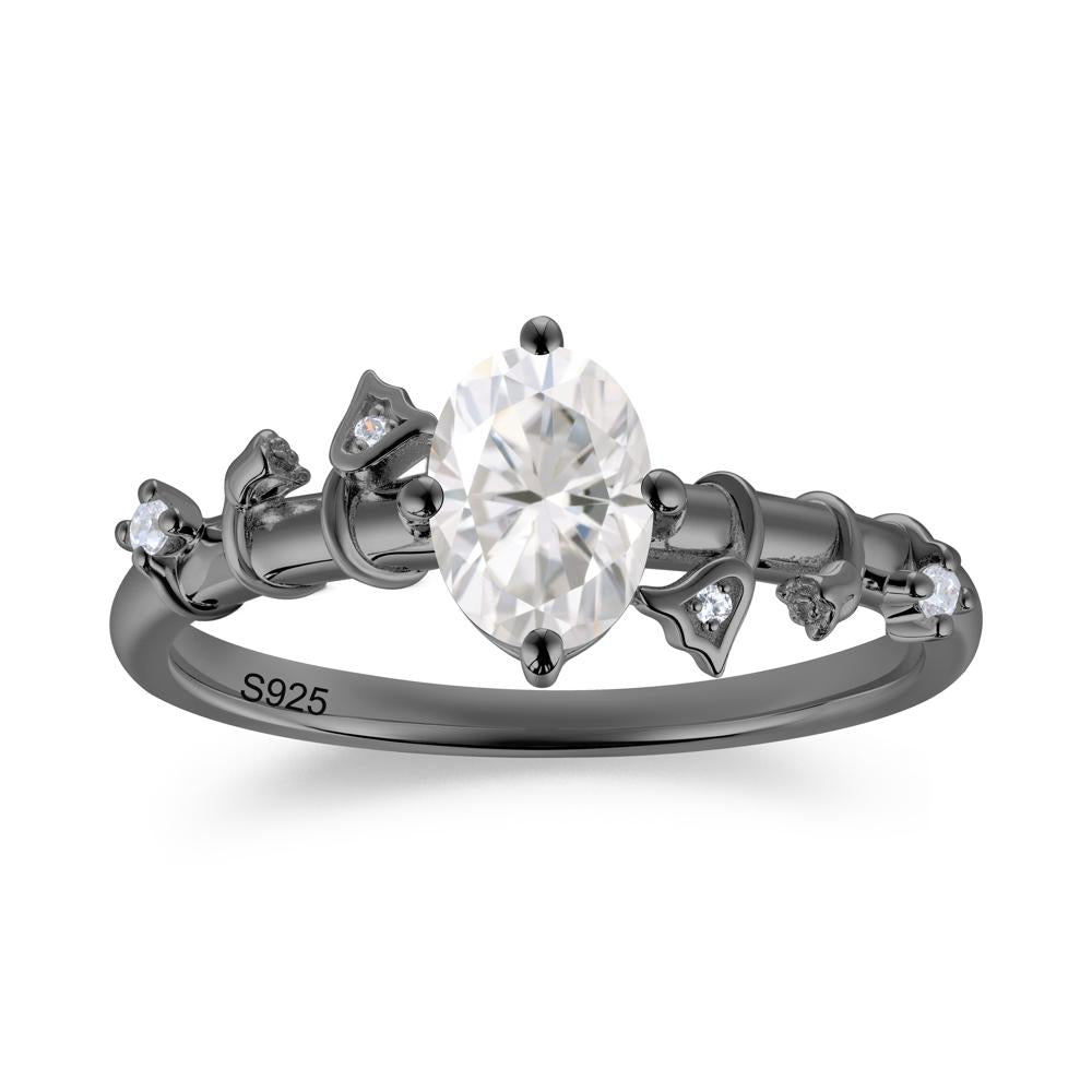 Oval Cut Amethyst Flower Engagement Ring - LUO Jewelry #gemstone_Moissanite