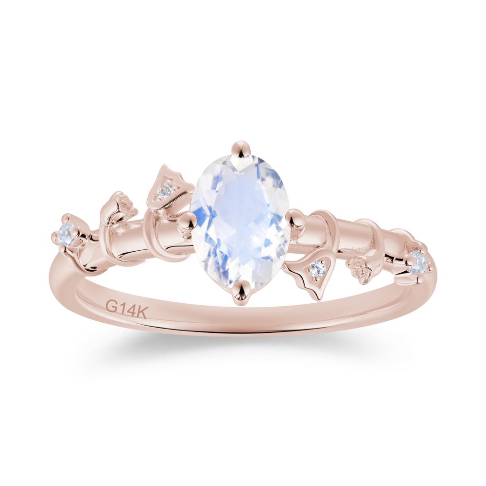 Oval Cut Amethyst Flower Engagement Ring - LUO Jewelry #gemstone_Moonstone
