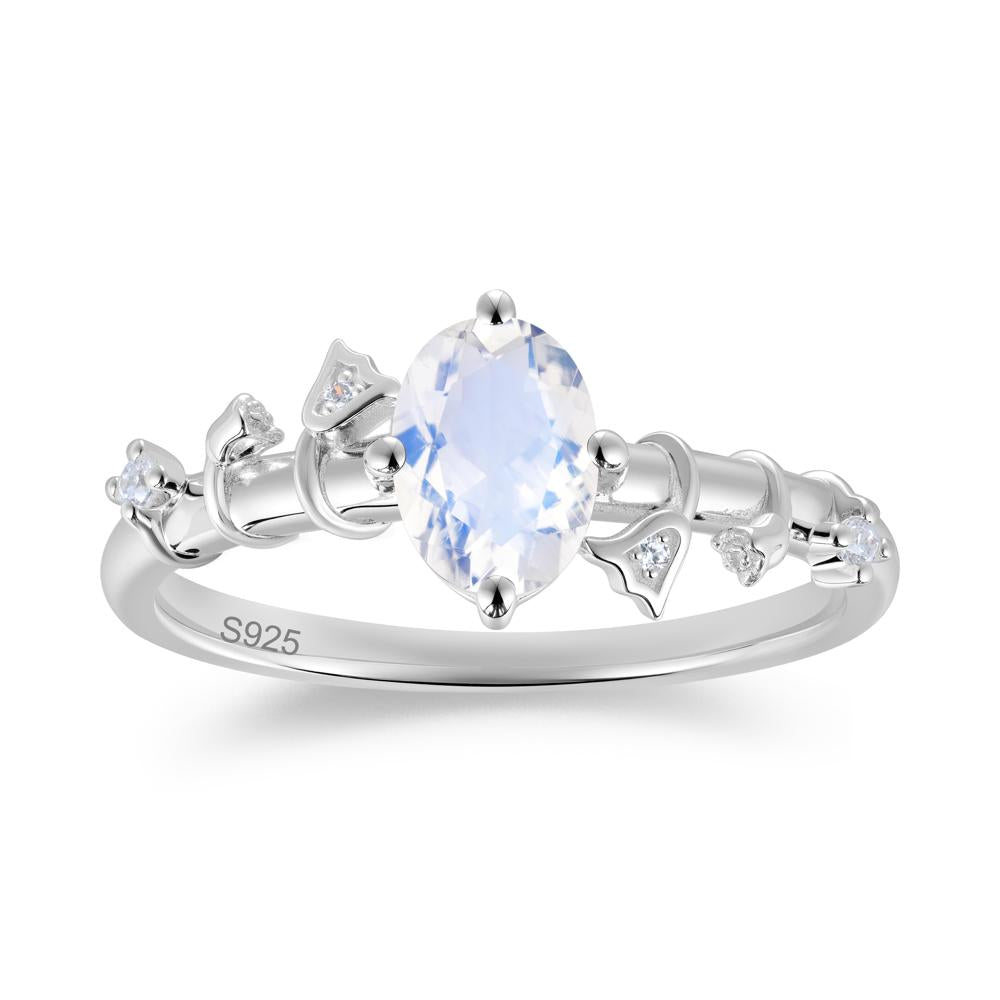 Oval Cut Amethyst Flower Engagement Ring - LUO Jewelry #gemstone_Moonstone
