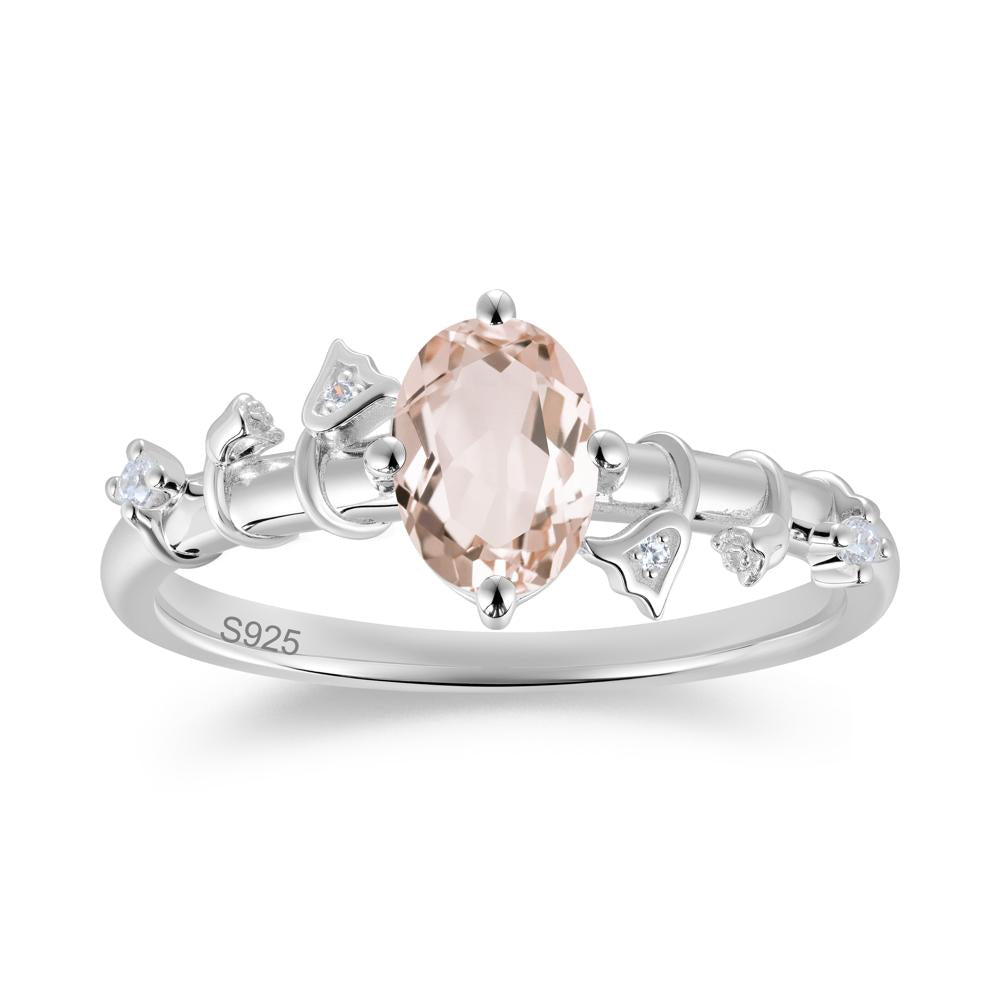 Oval Cut Amethyst Flower Engagement Ring - LUO Jewelry #gemstone_Morganite