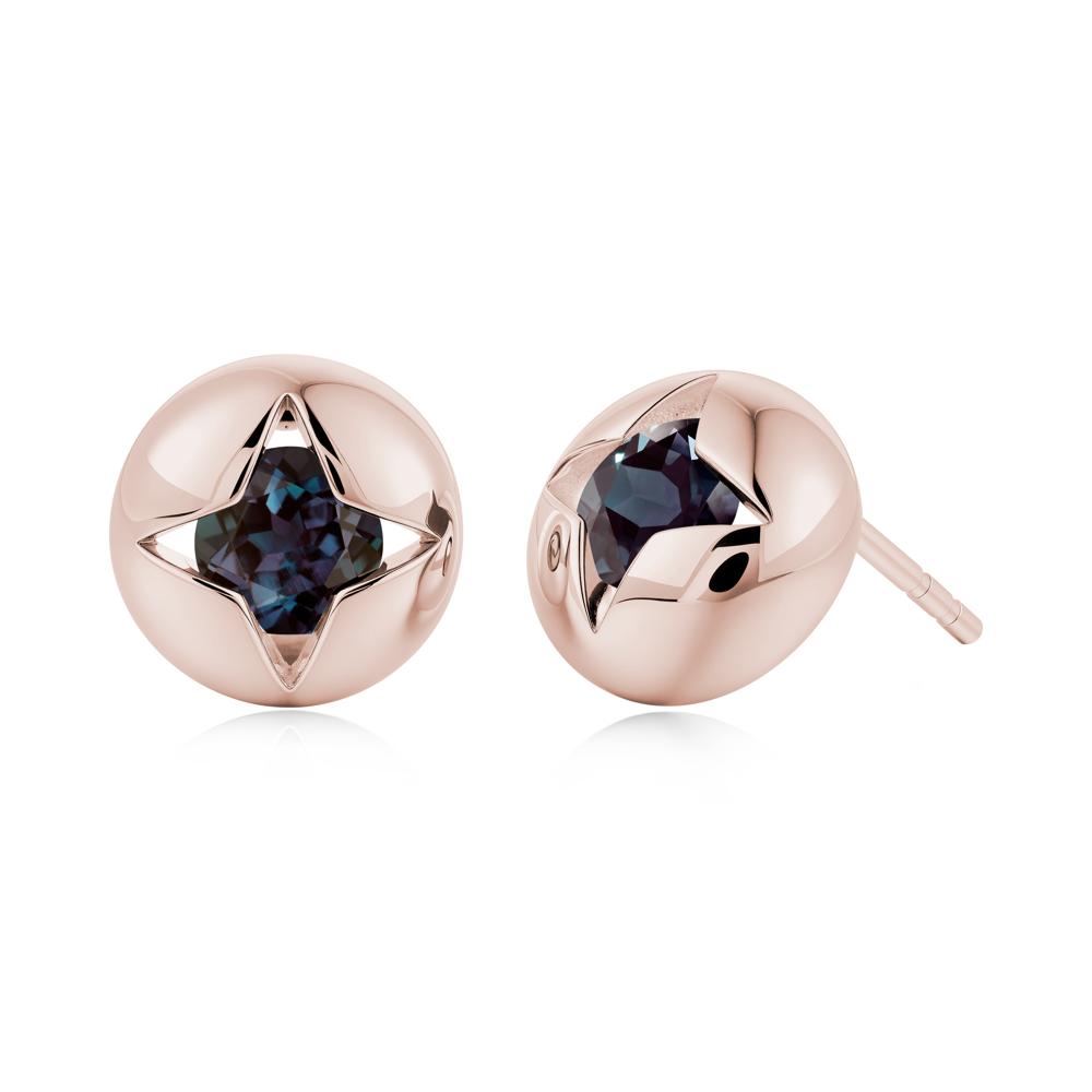Petite London Blue Topaz Four Point Star Stud Earrings - LUO Jewelry #gemstone_Alexandrite