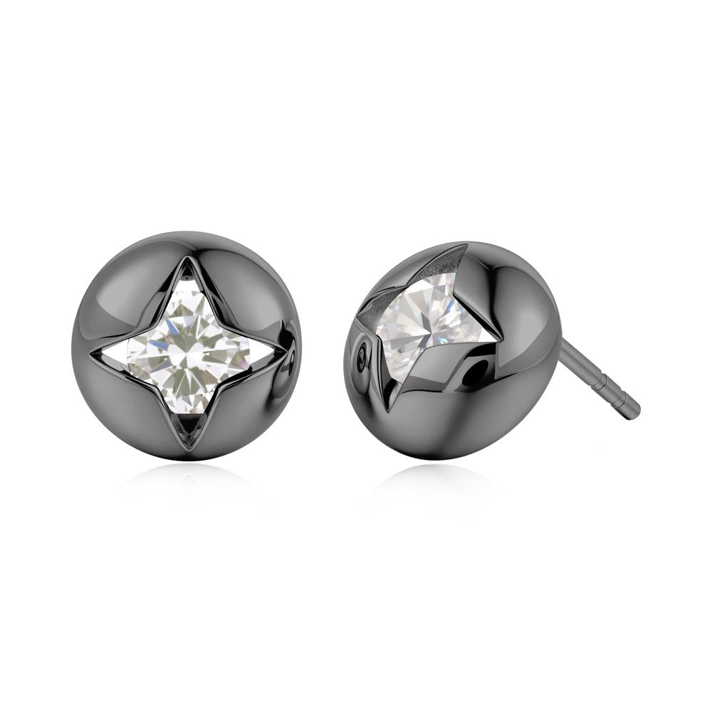 Petite London Blue Topaz Four Point Star Stud Earrings - LUO Jewelry #gemstone_Cubic Zirconia