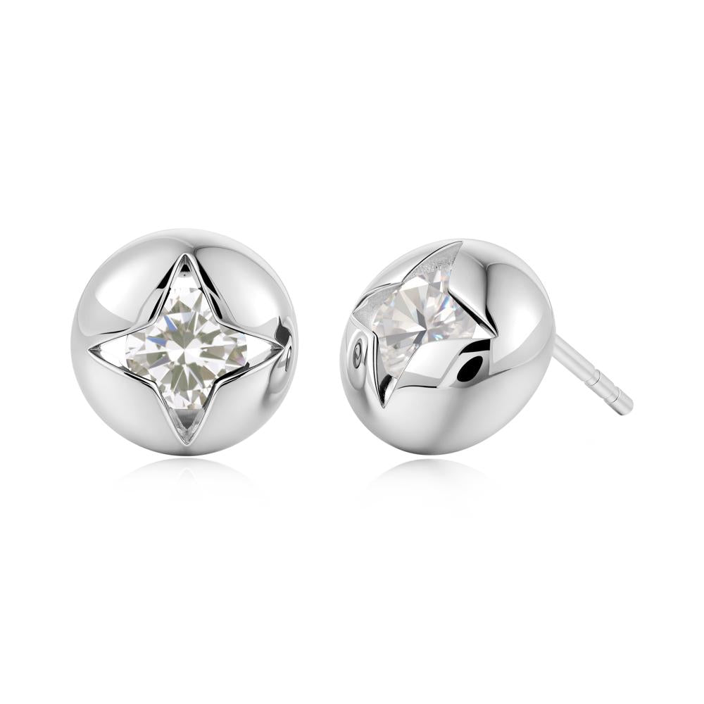 Petite London Blue Topaz Four Point Star Stud Earrings - LUO Jewelry #gemstone_Cubic Zirconia