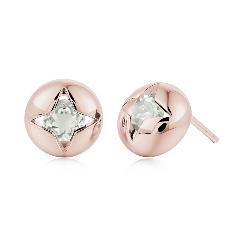Petite London Blue Topaz Four Point Star Stud Earrings - LUO Jewelry #gemstone_Green Amethyst
