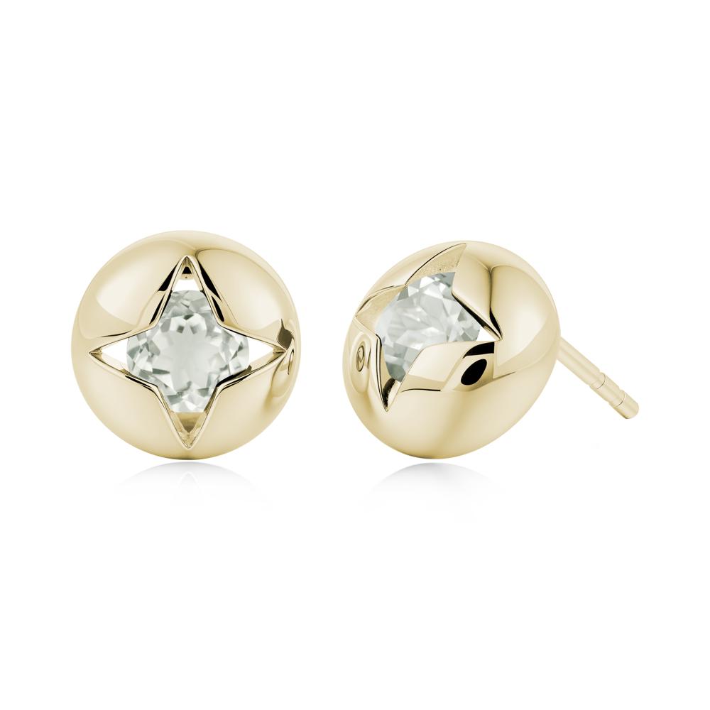 Petite London Blue Topaz Four Point Star Stud Earrings - LUO Jewelry #gemstone_Green Amethyst