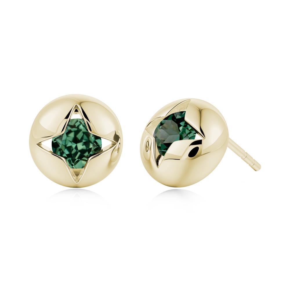 Petite London Blue Topaz Four Point Star Stud Earrings - LUO Jewelry #gemstone_Green Sapphire
