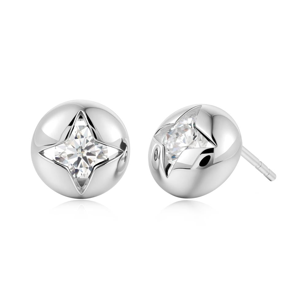 Petite London Blue Topaz Four Point Star Stud Earrings - LUO Jewelry #gemstone_Moissanite