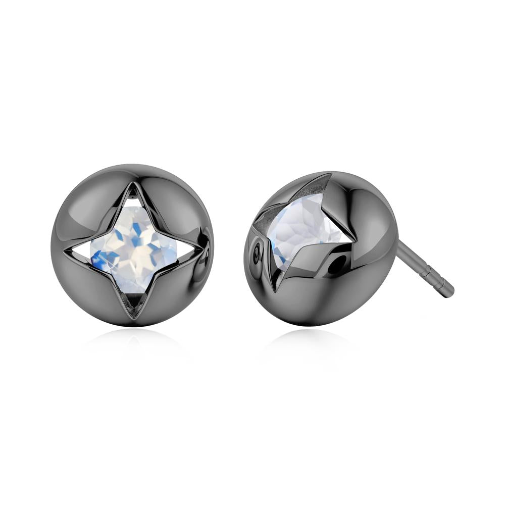 Petite London Blue Topaz Four Point Star Stud Earrings - LUO Jewelry #gemstone_Moonstone