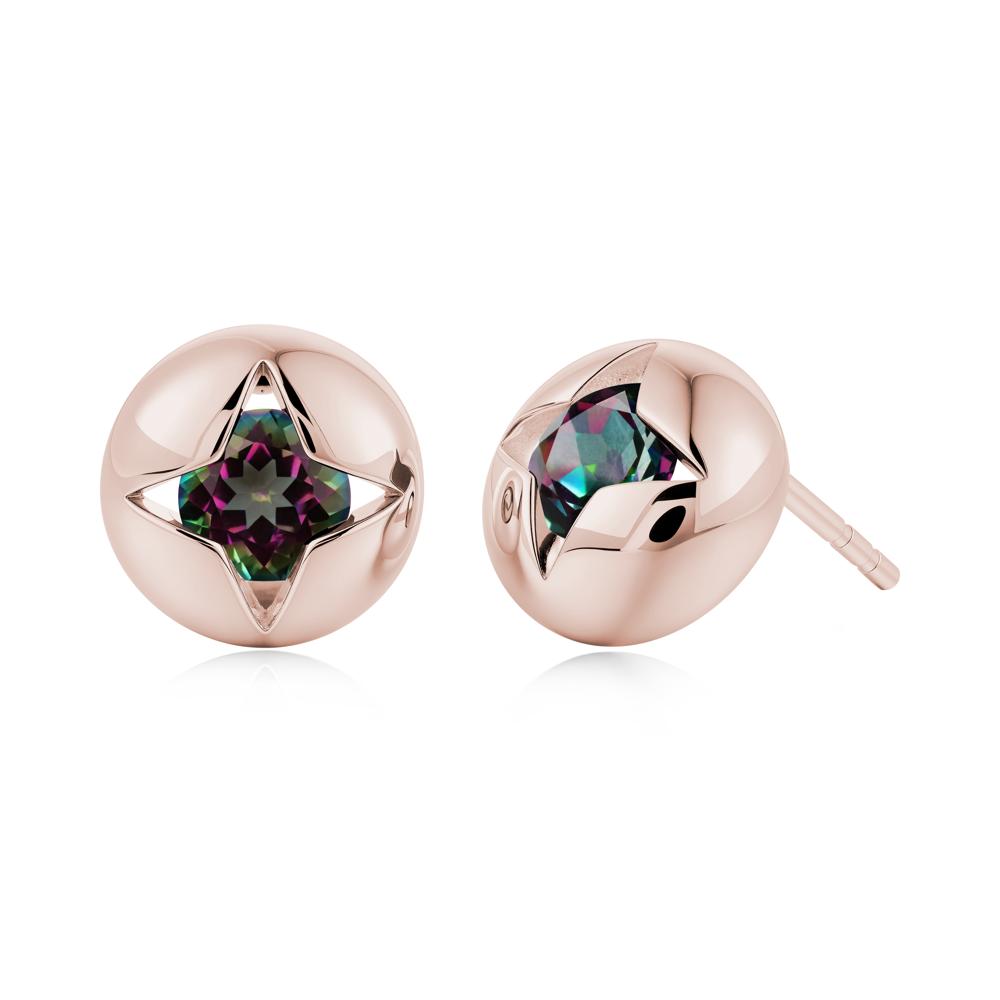 Petite London Blue Topaz Four Point Star Stud Earrings - LUO Jewelry #gemstone_Mystic Topaz