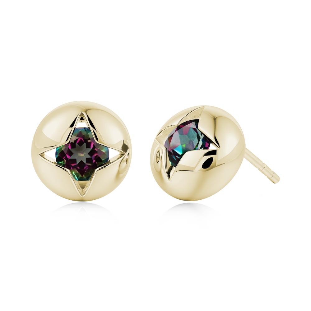 Petite London Blue Topaz Four Point Star Stud Earrings - LUO Jewelry #gemstone_Mystic Topaz