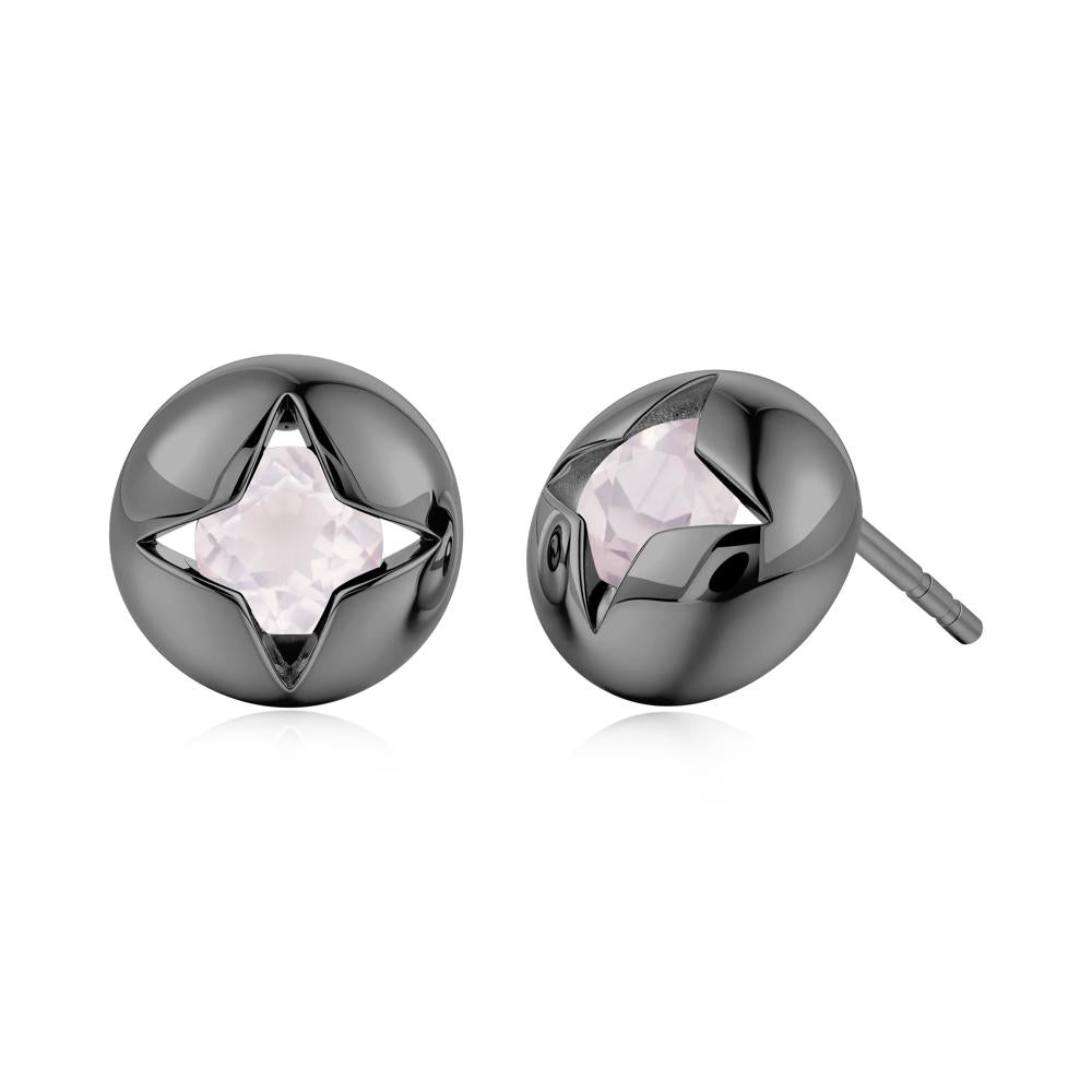 Petite London Blue Topaz Four Point Star Stud Earrings - LUO Jewelry #gemstone_Rose Quartz