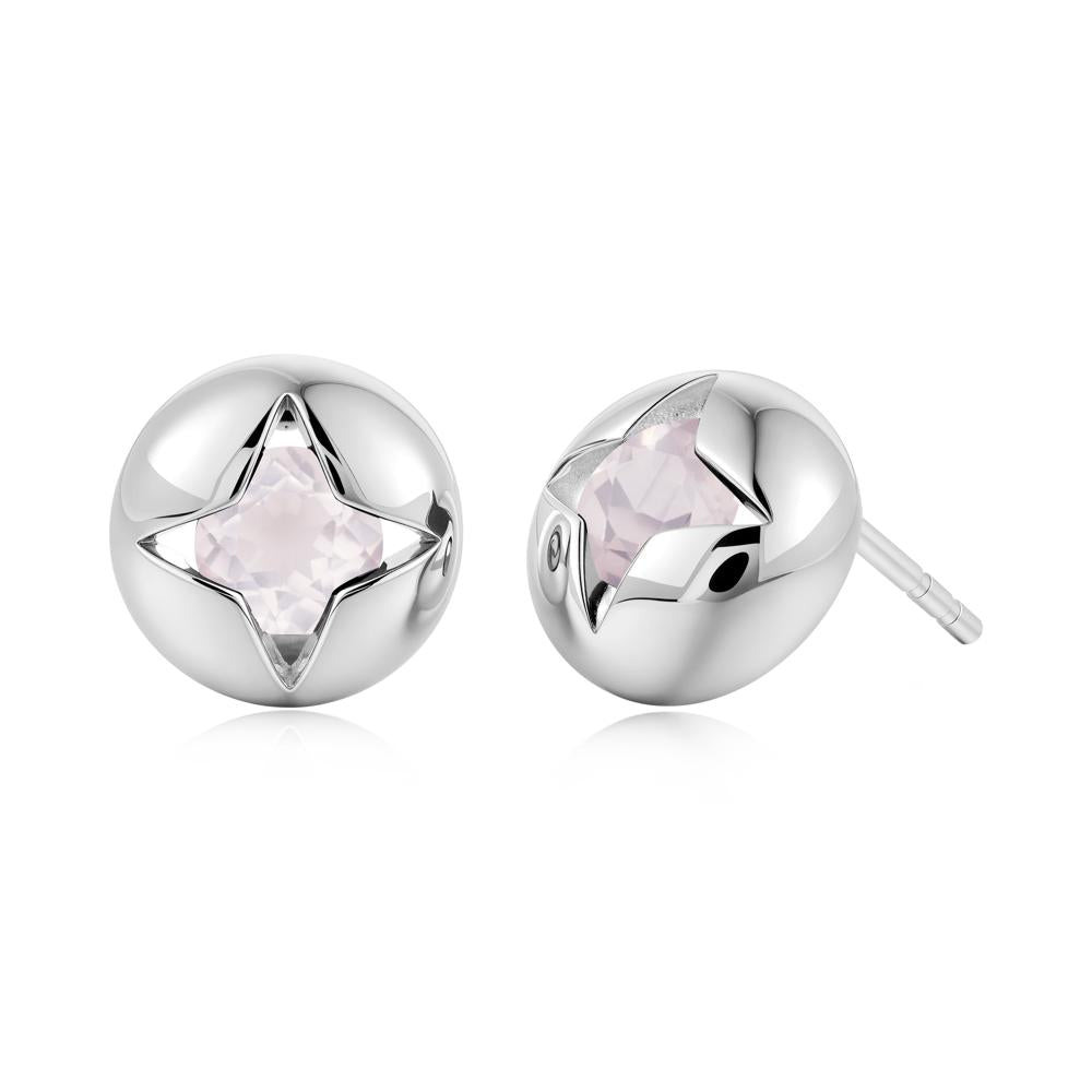 Petite London Blue Topaz Four Point Star Stud Earrings - LUO Jewelry #gemstone_Rose Quartz