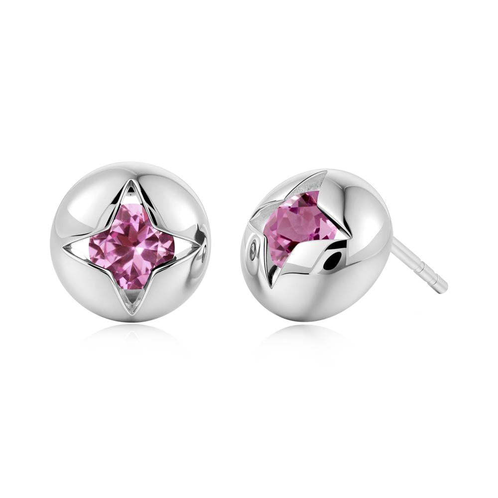 Petite London Blue Topaz Four Point Star Stud Earrings - LUO Jewelry #gemstone_Pink Sapphire