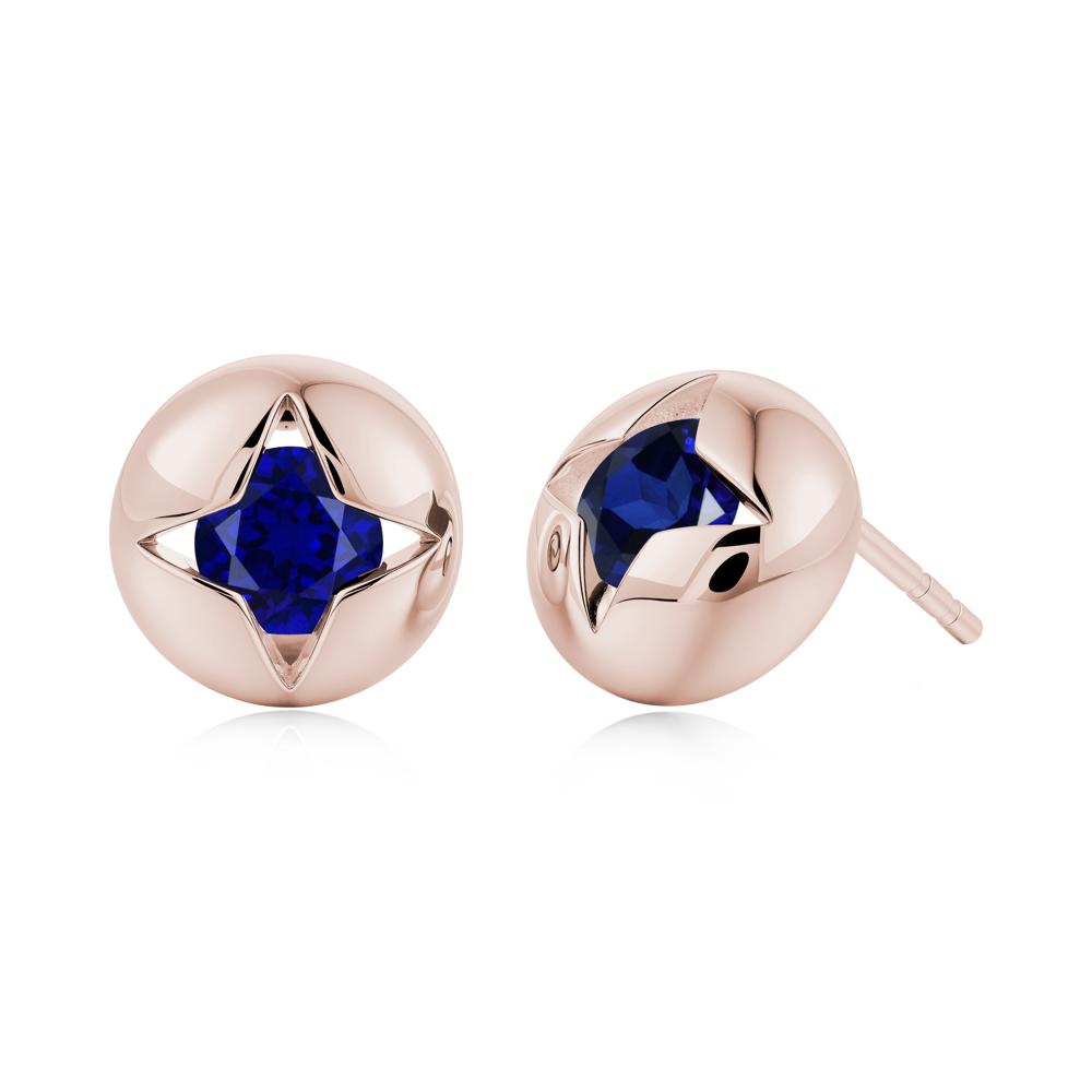 Petite London Blue Topaz Four Point Star Stud Earrings - LUO Jewelry #gemstone_Sapphire